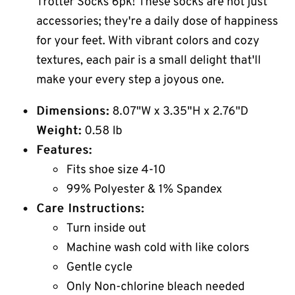 NWT Lug Trotter Socks Set (6 pairs - fits shoe size 4-10) - Picture 15 of 16